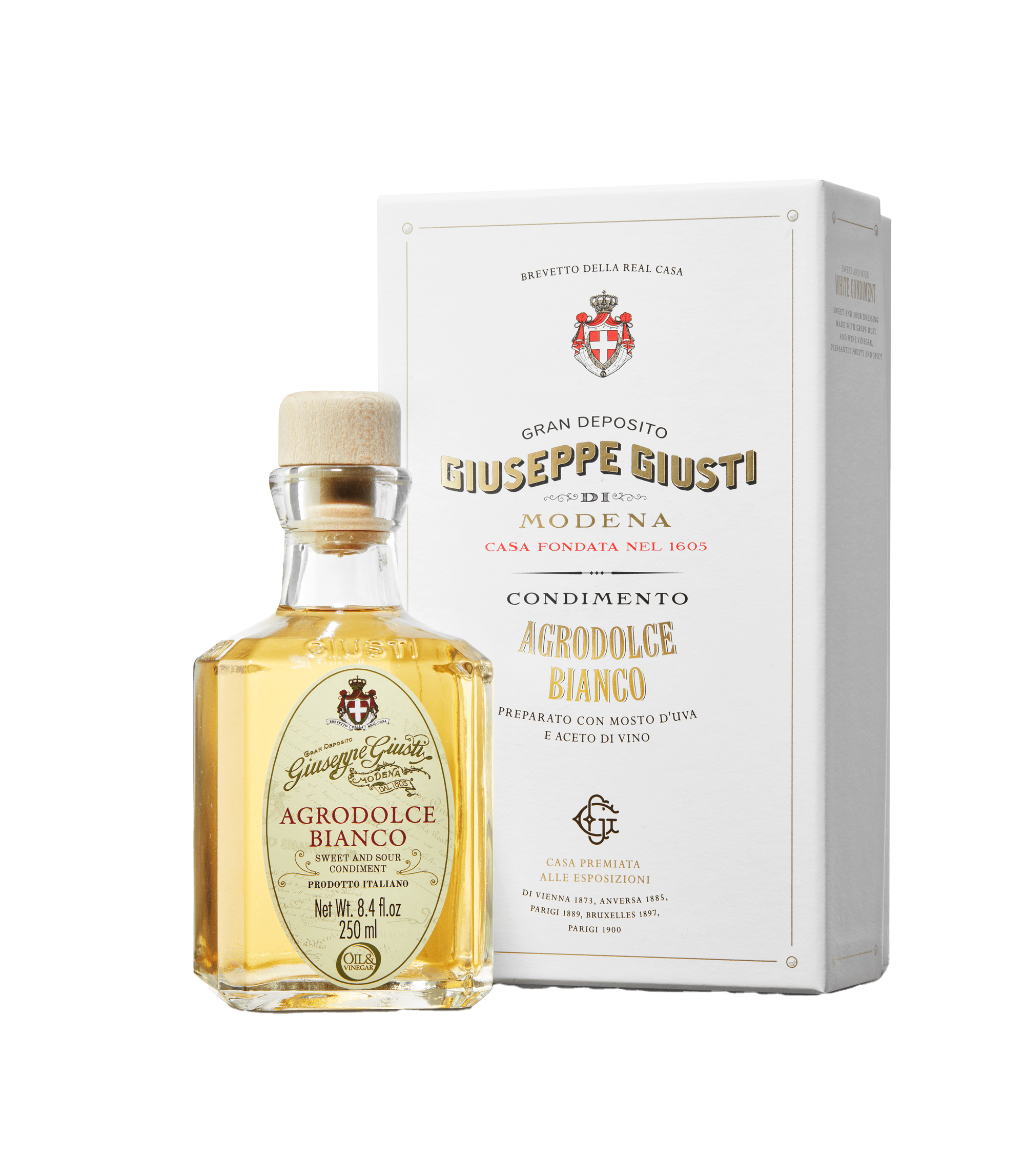 Geschenkbox Weißer Balsamico-Agrodolce - Bianco di Modena - 250 ml Geschenkbox Weißer Balsamico-Agrodolce - Bianco di Modena - 250 ml