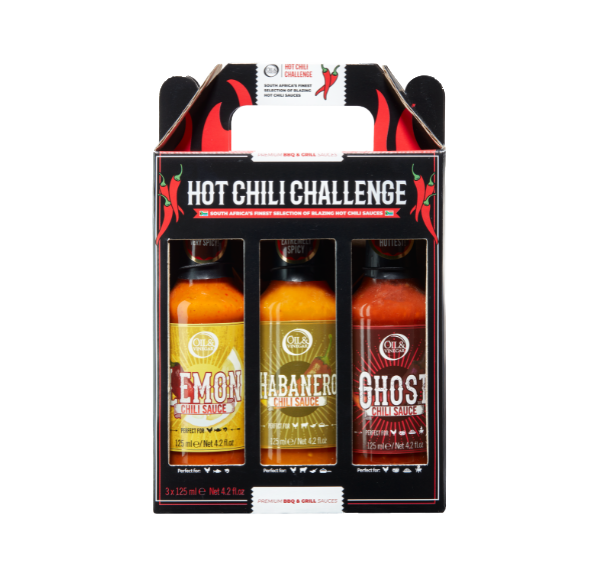 Hot Chili Challenge – Geschenkset mit 3 Chilisaucen - 3x125 ml Hot Chili Challenge – Geschenkset mit 3 Chilisaucen - 3x125 ml