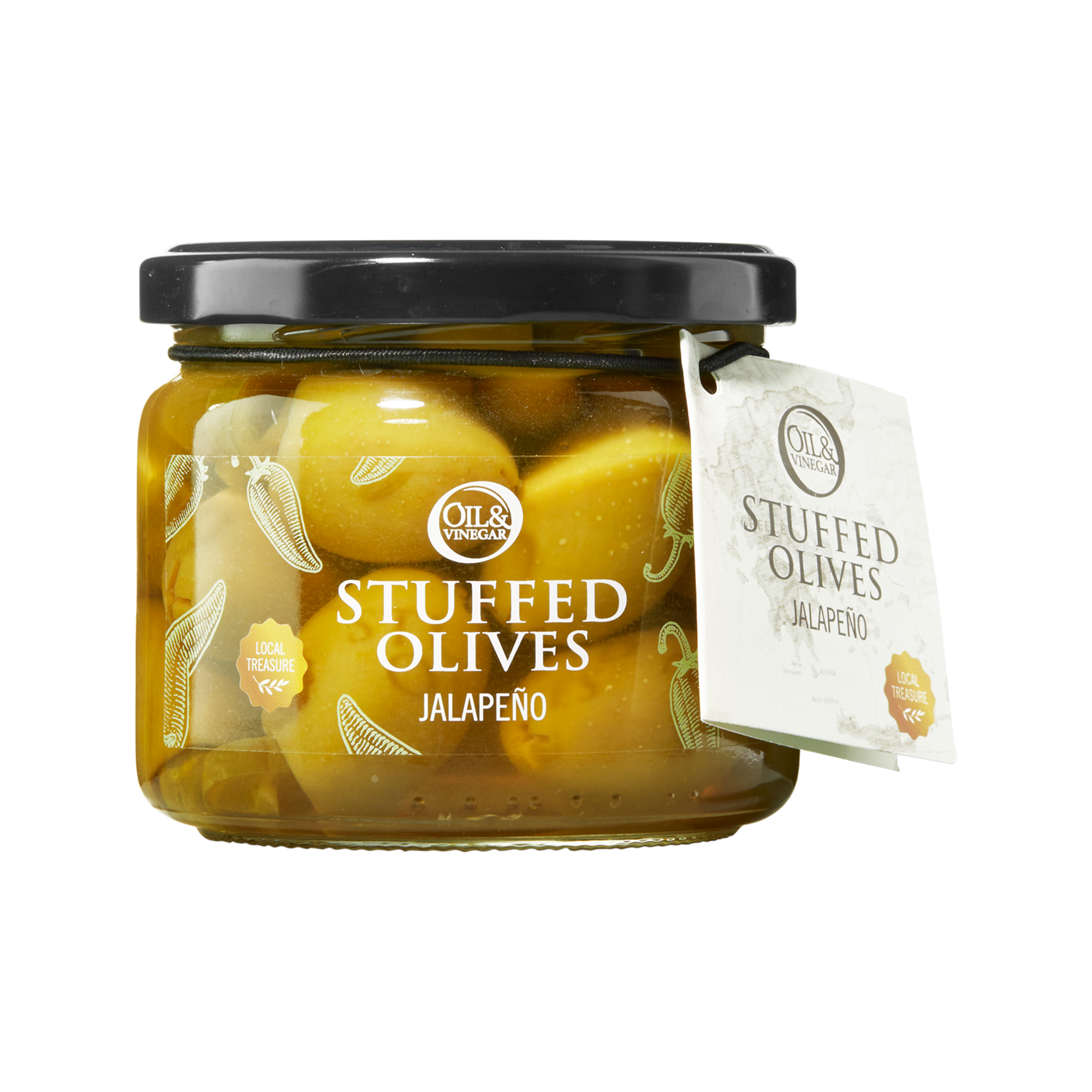 Griechische Oliven gefüllt mit Jalapeño - 300 g Griechische Oliven gefüllt mit Jalapeño - 300 g