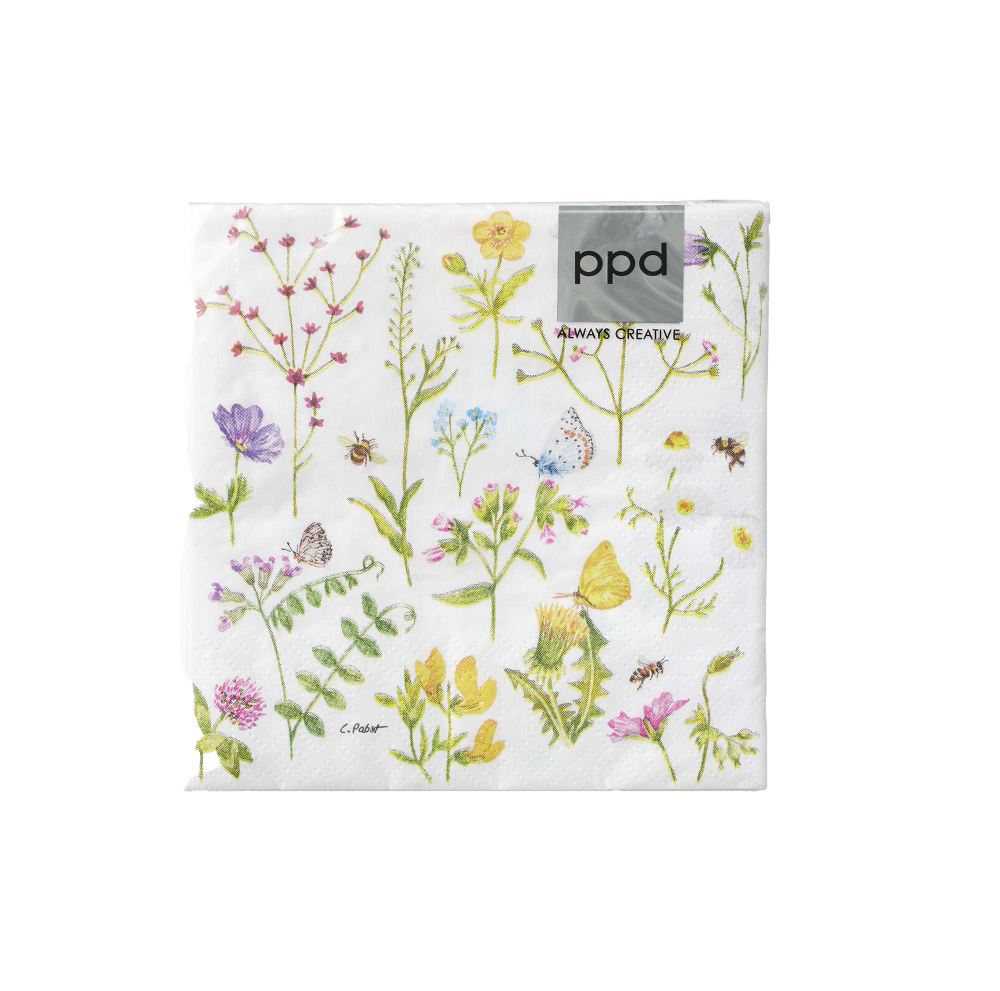 Serviette mit Blumen - 25x25 cm - Set mit 20 Stück Serviette mit Blumen - 25x25 cm - Set mit 20 Stück