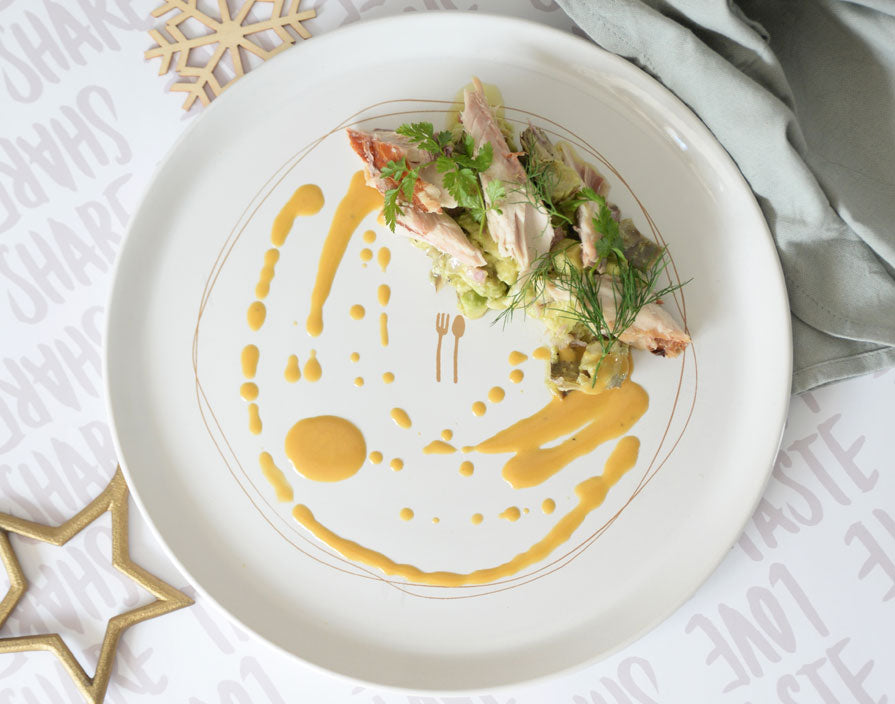 Geräucherte Makrele mit Avocado-Artischocken-Salat