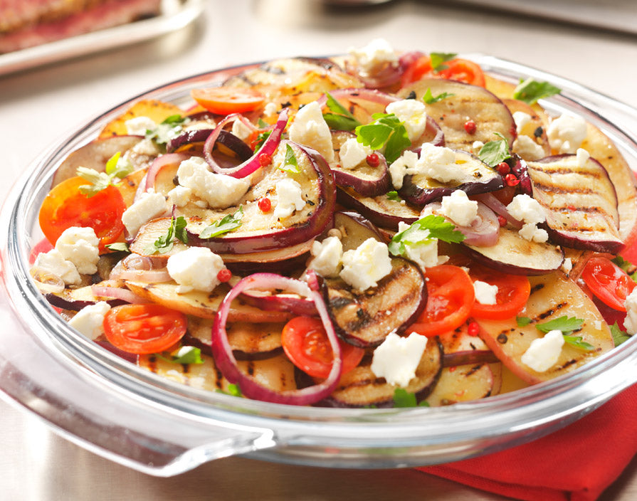 Gegrillter Kartoffel-Auberginen-Salat
