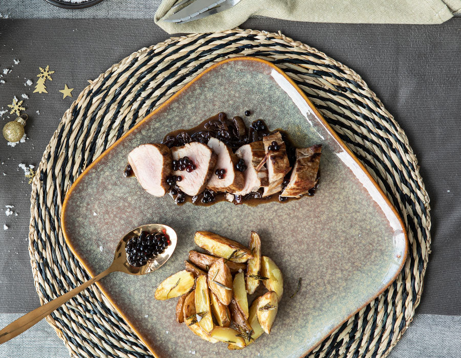 Schweinefilet mit Balsamico-Perlen