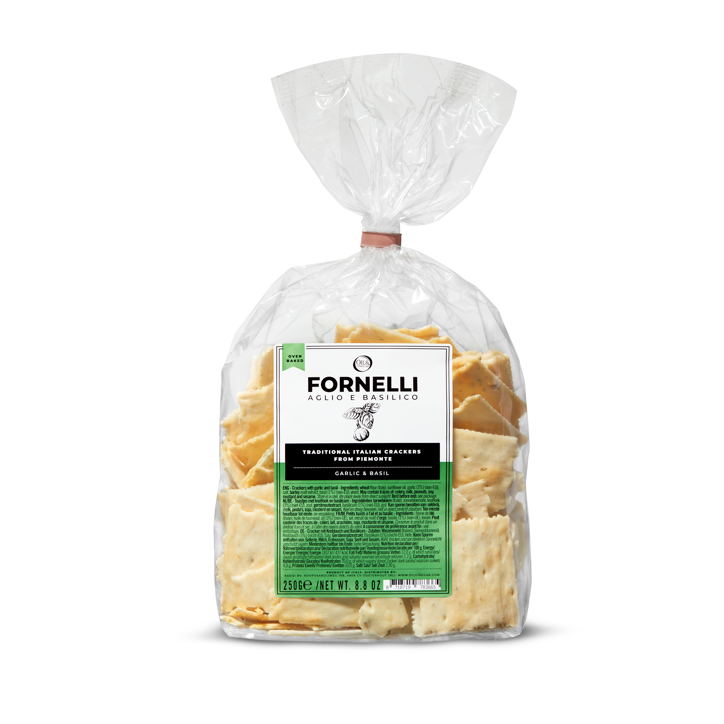 Mini-Cracker mit Basilikum und Knoblauch - 250 g