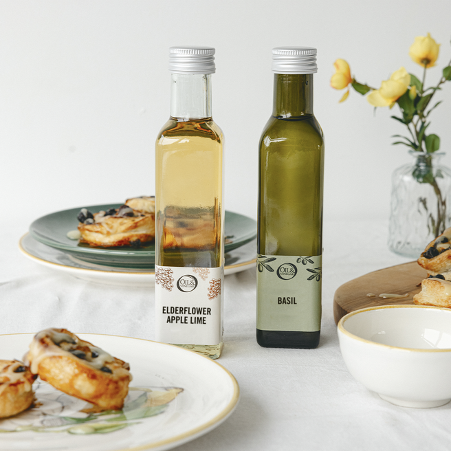 extra vierge olijfolie met basilicum