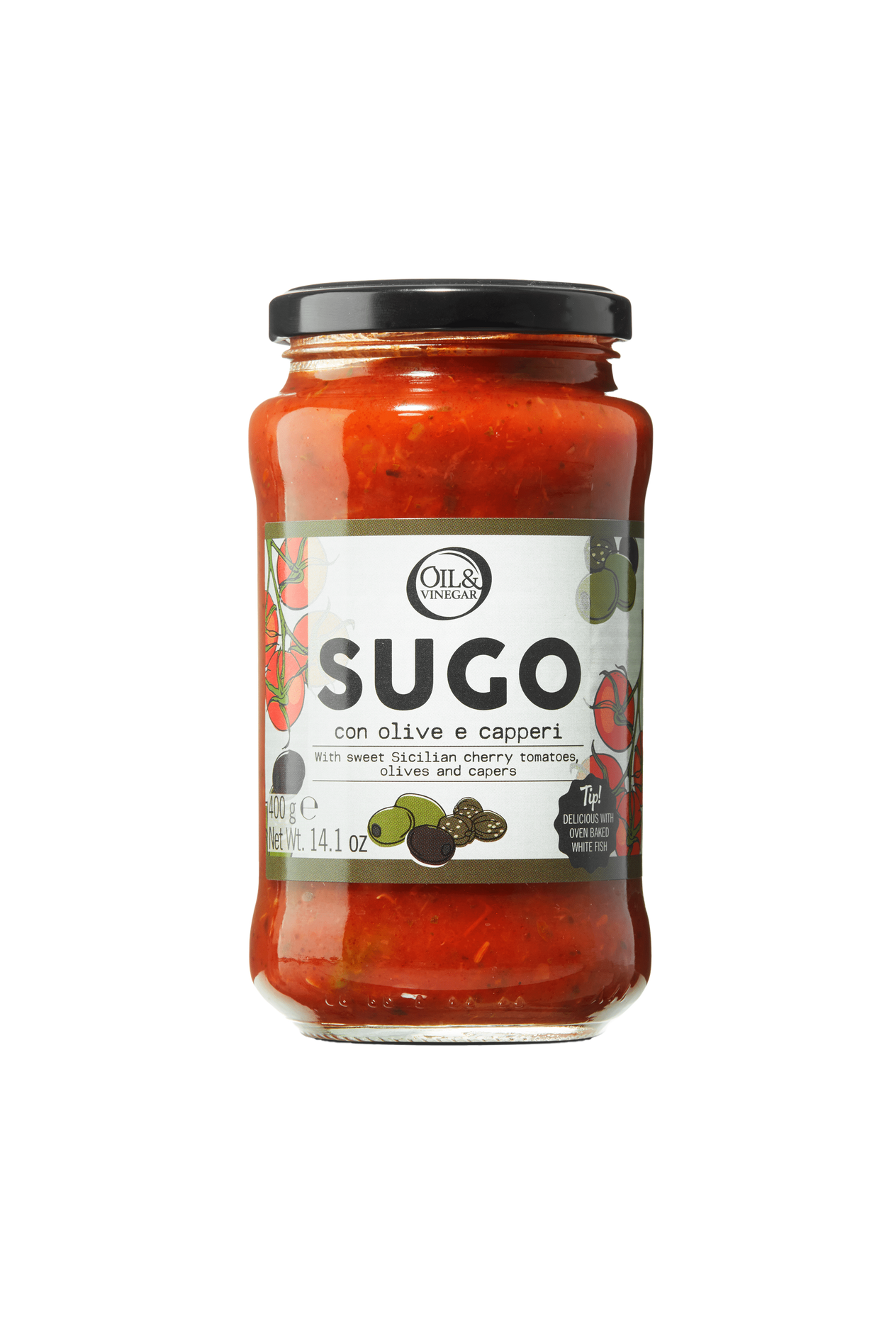 Pastasauce mit Oliven und Kapern - Sugo con Olive e Capperi - 400 g
