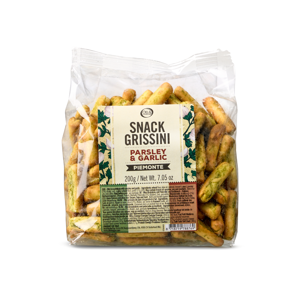 Grissini Piemonte – Brotstangen mit Knoblauch und Petersilie – 200g