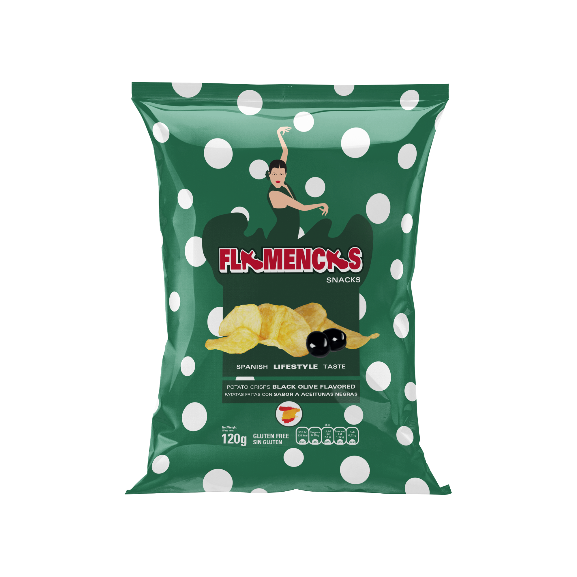 Flamencas Schwarze Oliven Chips - 120 g