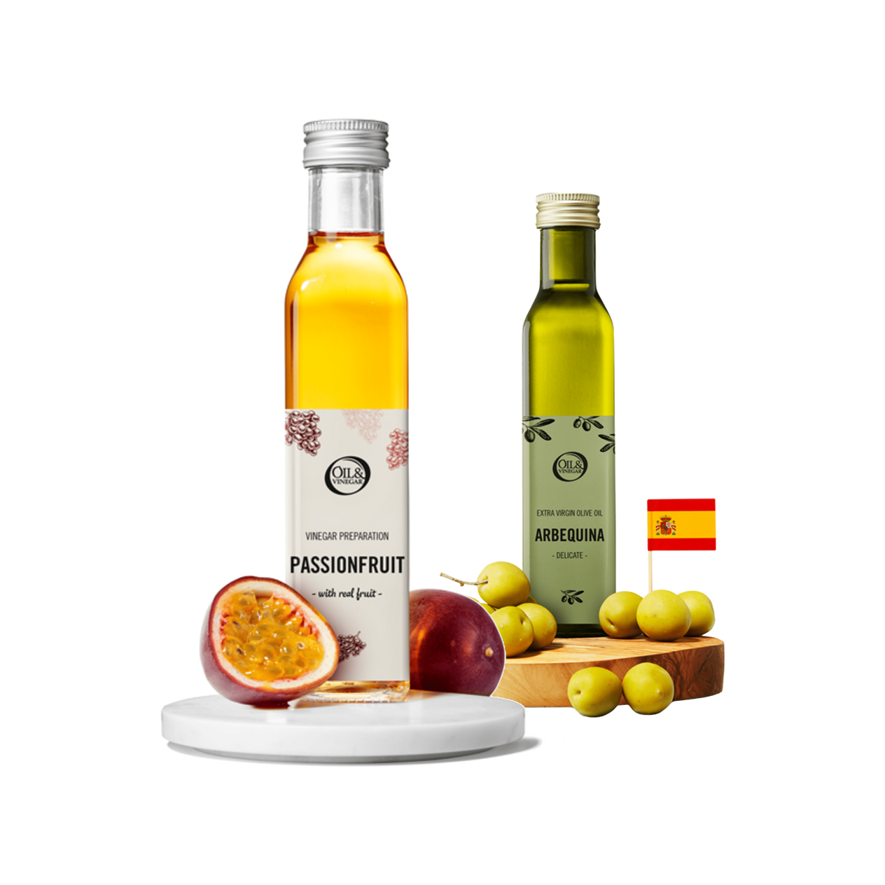 Passionsfrucht- und Arbequina-Duo – 2x250 ml